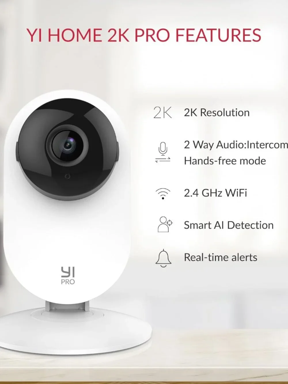 YI Pro 2K 4PC Home Security Cameras Bundle: Person, Vehicle, Animal Smart Detect